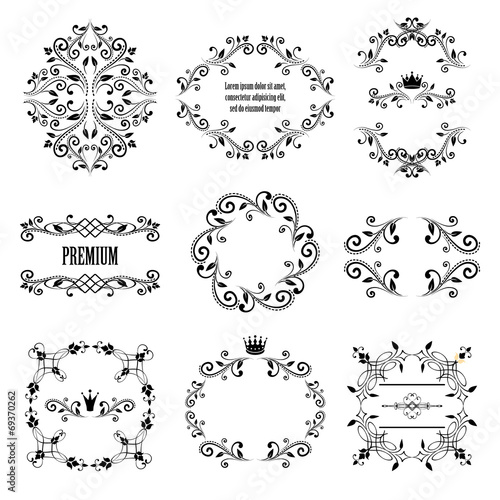 set of retro styled ornamental designs.
