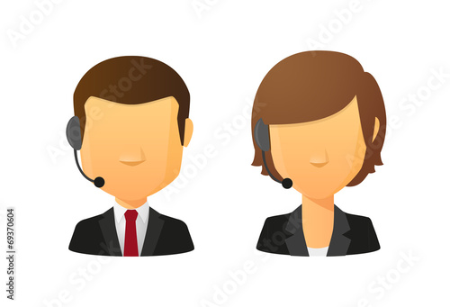 Telemarketing operators avatar set