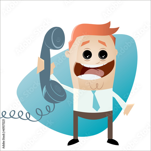 telefon anruf kontakt cartoon mann lustig