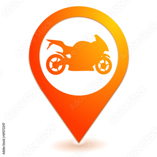 moto sur symbole localisation orange