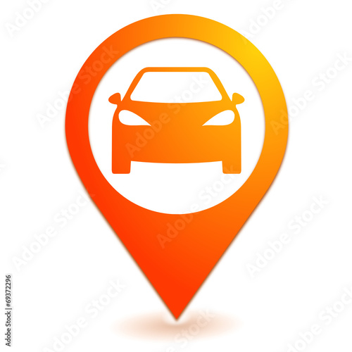 voiture sur symbole localisation orange