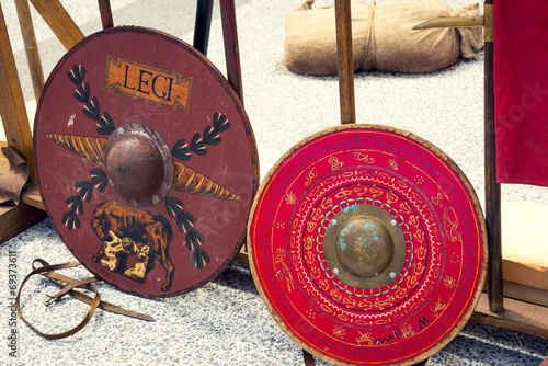 Roman shields with Romulus and Remus