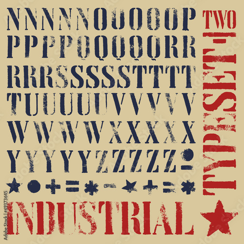 Stencil grunge typeset