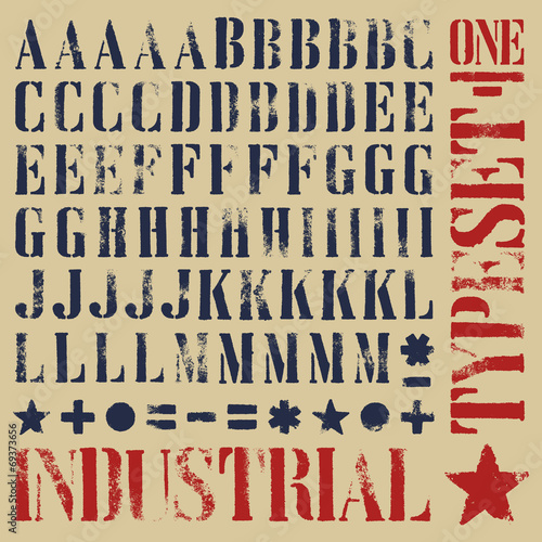 Stencil grunge typeset