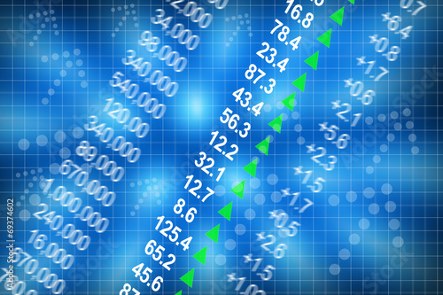 Foto Shares price go up on computer display