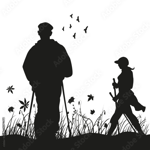 Nordic Walking Silhouette