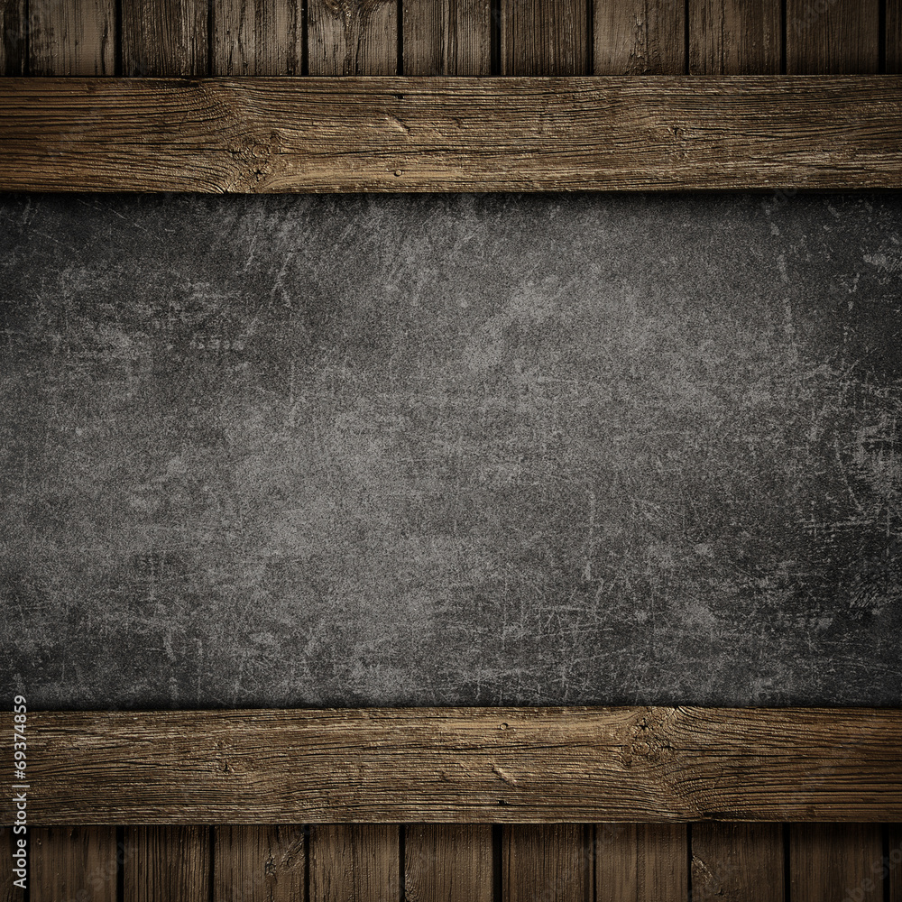 Wood and concrete plate background Wood and concrete plate background