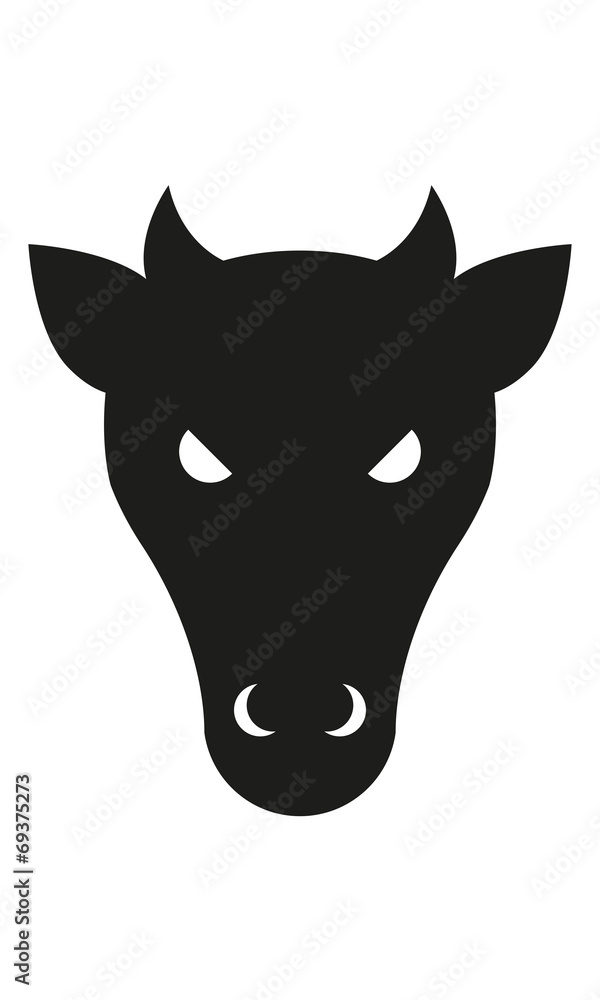 Kuh Kopf Frontal Böse