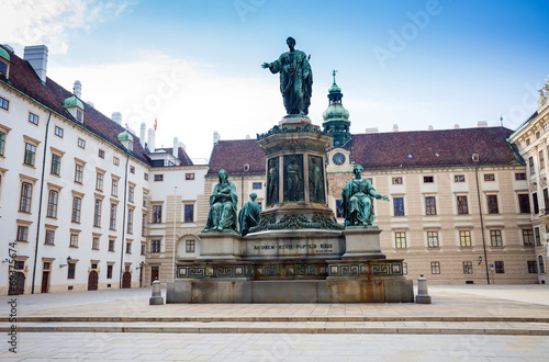 Hofburg Palace courtyard with Emperor Franz I monument