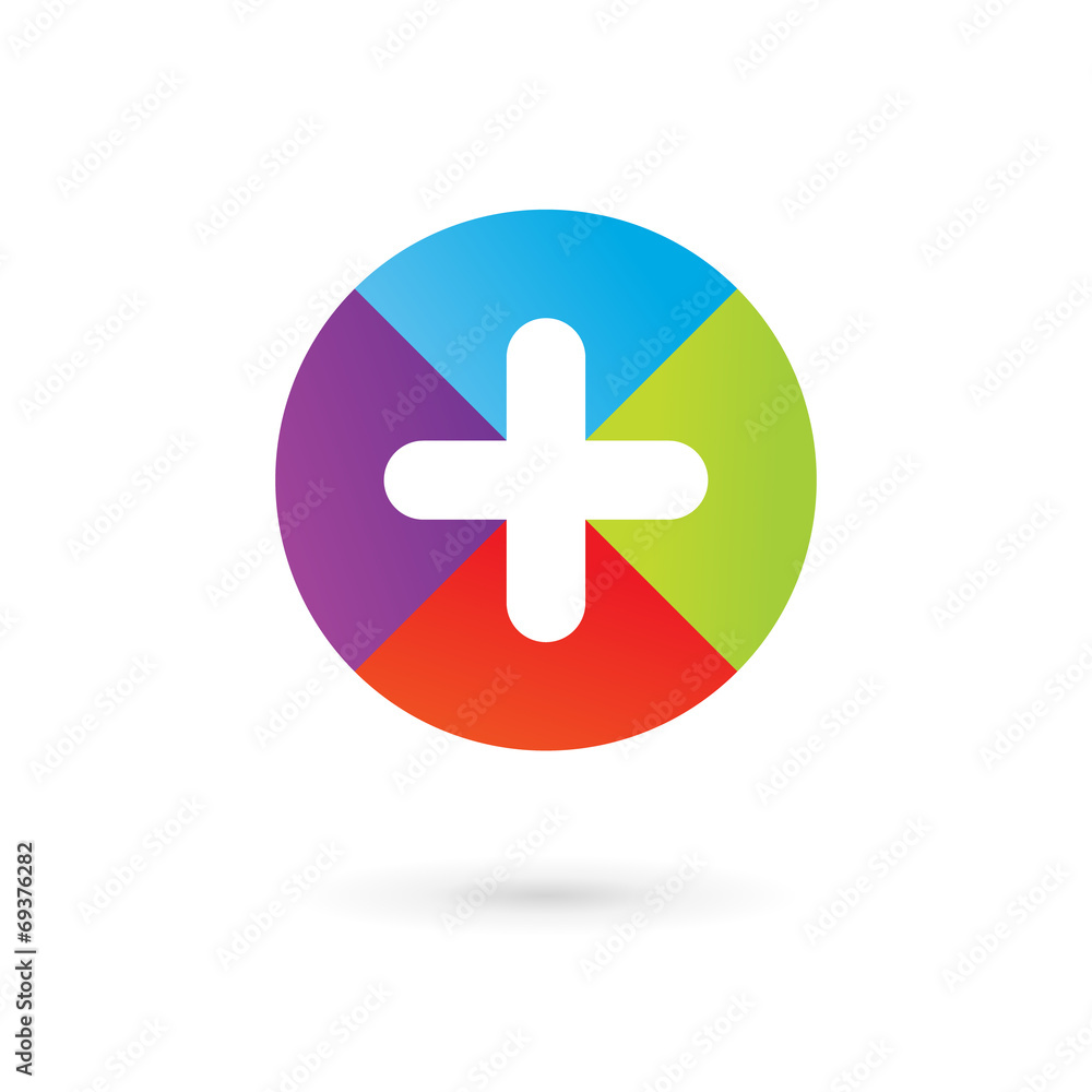 Obraz premium Medical logo icon design template with cross and plus