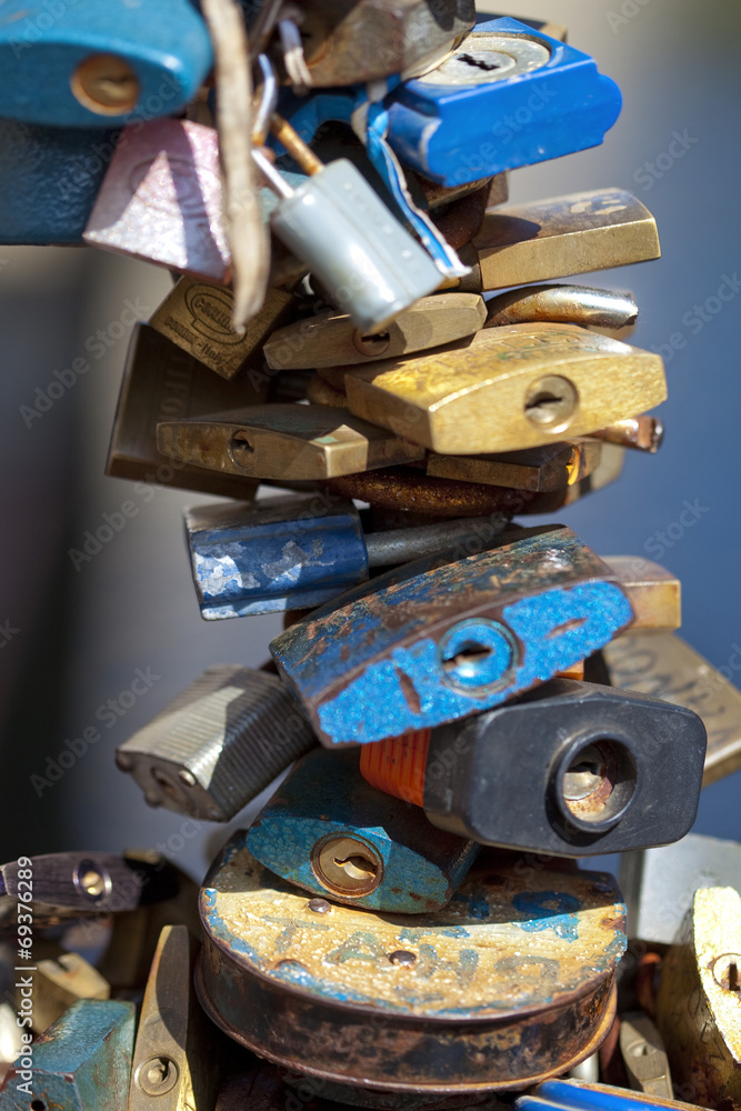 Czech Republic, Prague - Love Padlocks. Czech Republic, Prague - Love Padlocks.