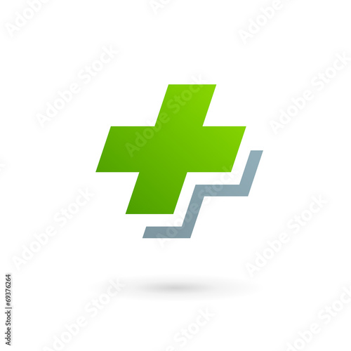 Medical logo icon design template with cross and plus