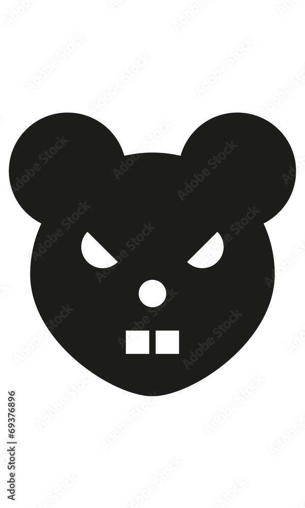 Maus Kopf Frontal Böse Maus Kopf Frontal Böse