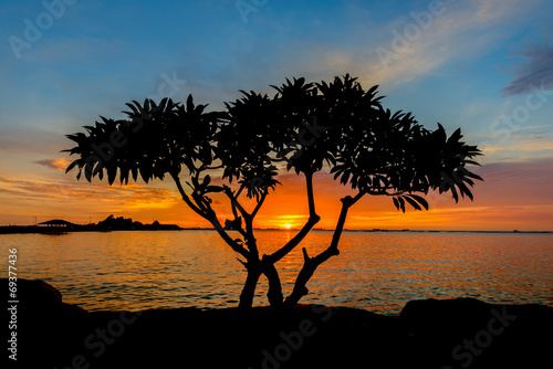 Beautiful sunset above the sea of Thailand