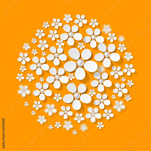 Blumen Ornaments Orange Eis Kuchen Torte