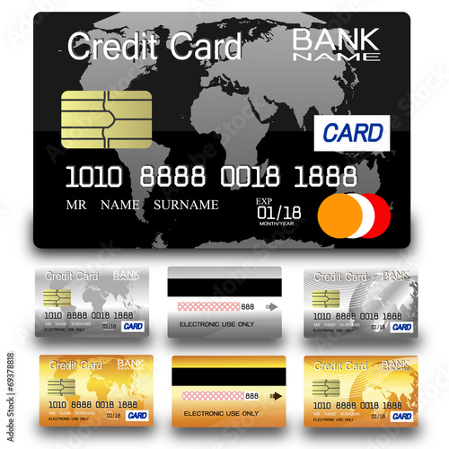 Credit card set vector