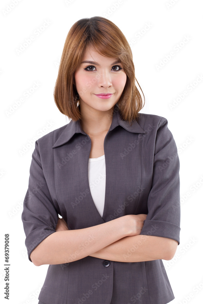 portrait of business woman, confident and crossing her arms portrait of business woman, confident and crossing her arms