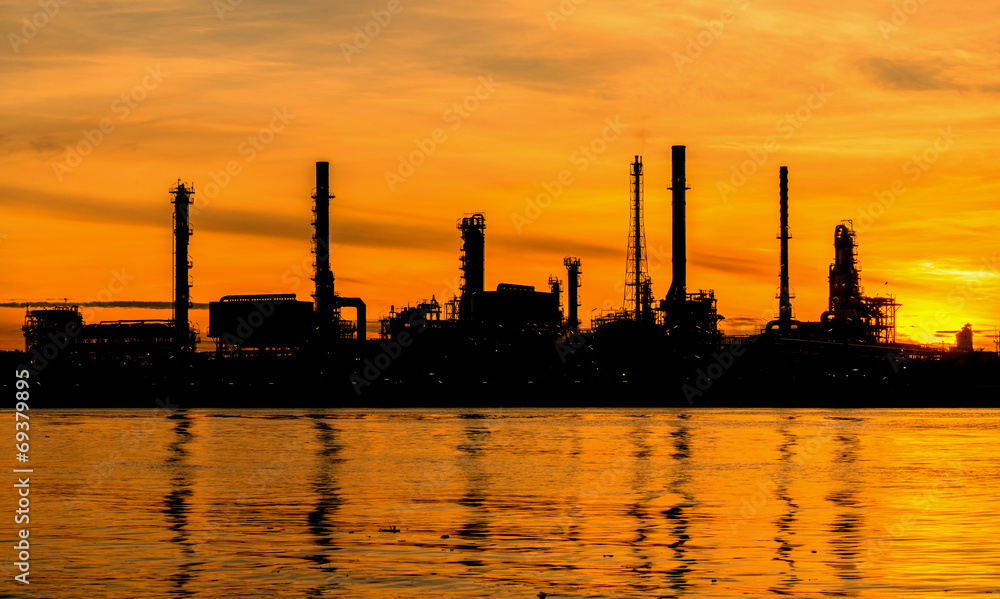 Oil refinery silhouette