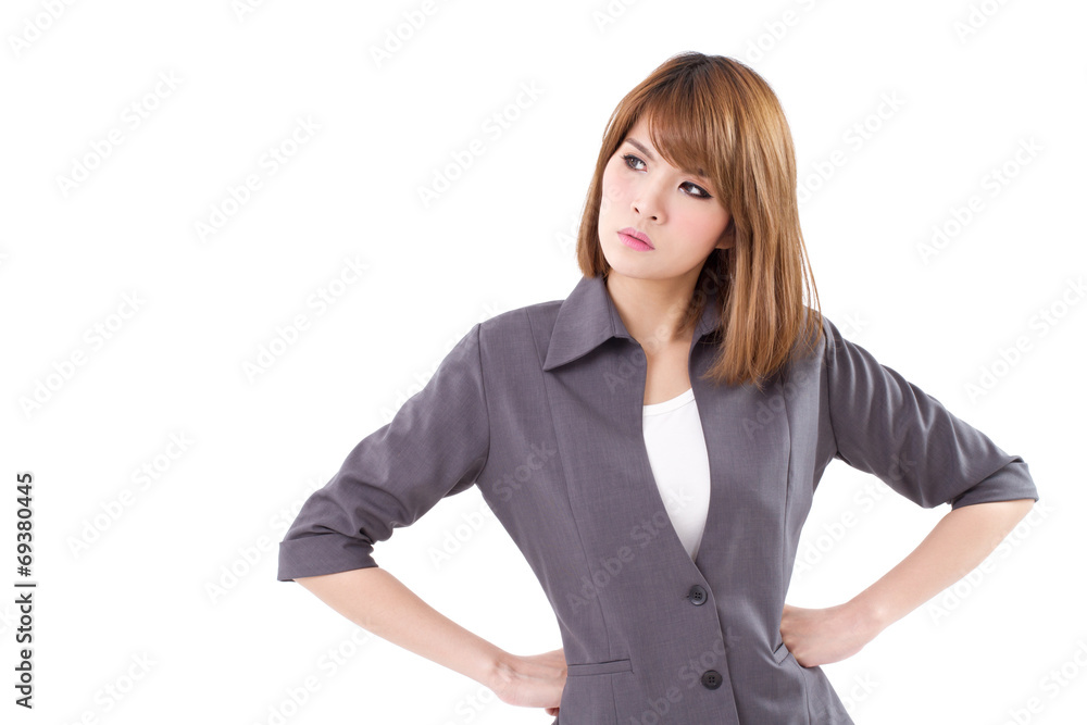 angry, serious, upset business woman looking sidewards angry, serious, upset business woman looking sidewards