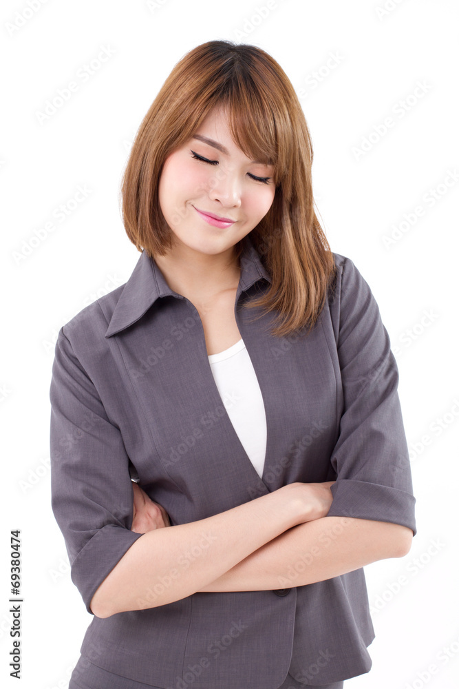 business woman thinking, dreaming : eye closing business woman thinking, dreaming : eye closing