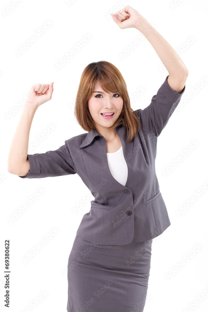 businesswoman isolated, glad, smiling, shouting with joy businesswoman isolated, glad, smiling, shouting with joy