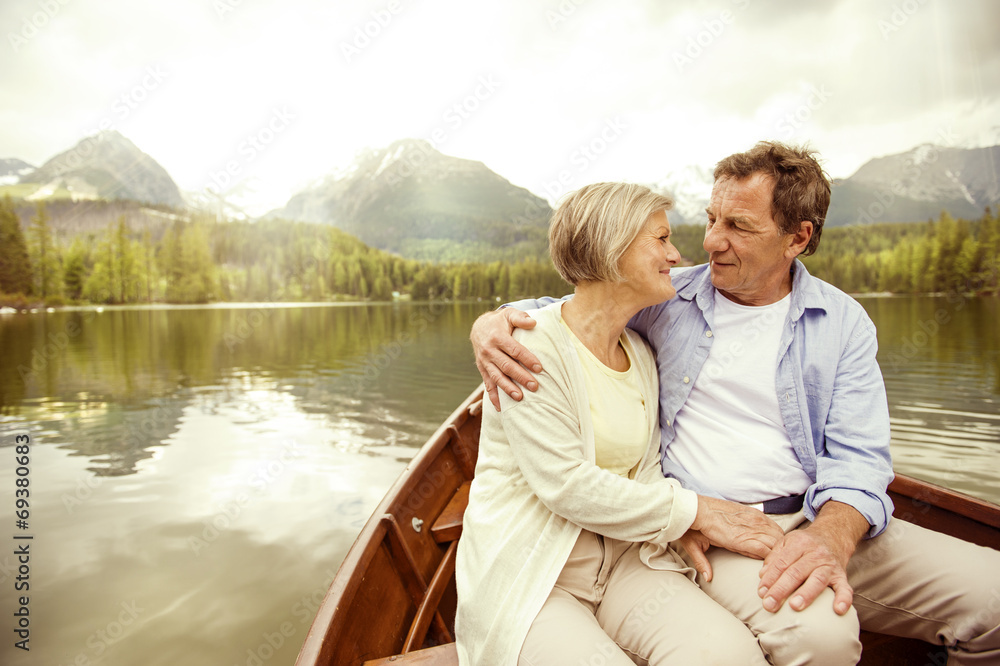Senior couple on boat Senior couple on boat