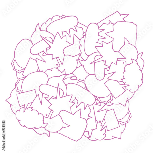 Big group of speech bubbles bunched together