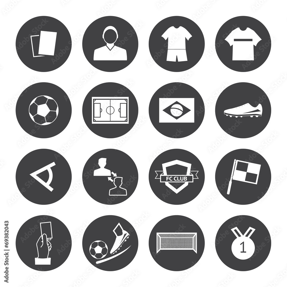 Black and White Soccer football icons vector eps10 Black and White Soccer football icons vector eps10