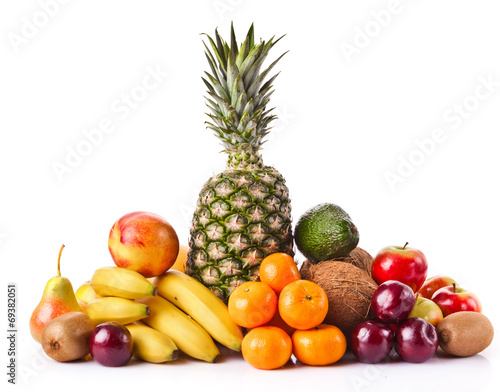 Assortment of exotic fruits. Fresh Fruits