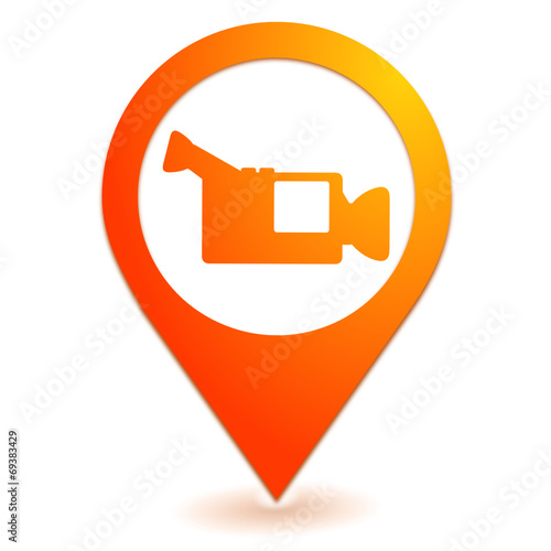 caméra sur symbole localisation orange