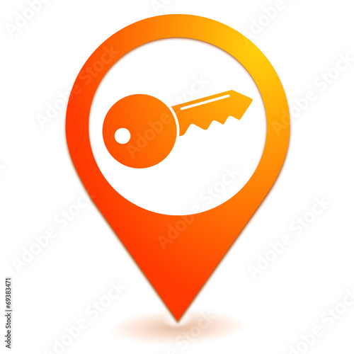 clef sur symbole localisation orange
