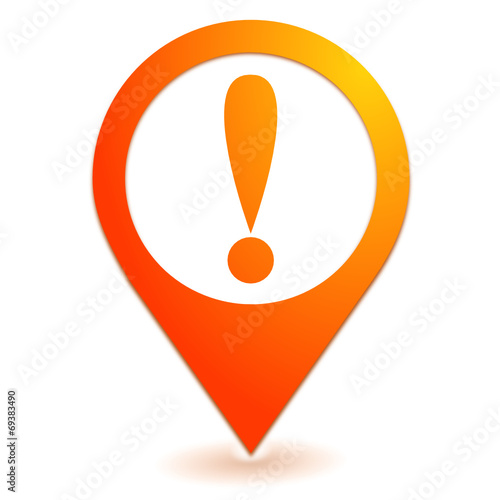 danger sur symbole localisation orange