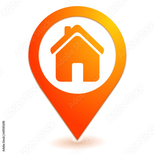 maison sur symbole localisation orange