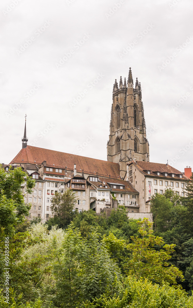 Fribourg, historische Altstadt, Fribourg, Kathedrale, Schweiz