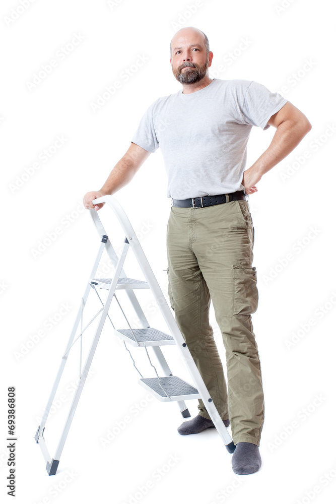 man with ladder man with ladder