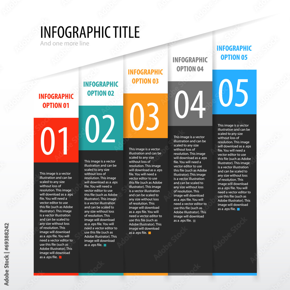 Flat vertical infographics options banner set.