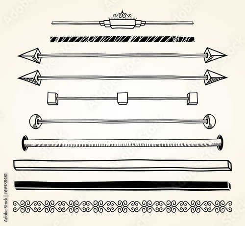 Set of dividers, hand drawn. EPS8.