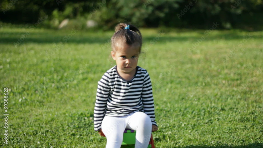 Beautiful child and green trees Beautiful child and green trees