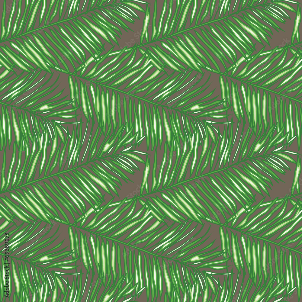 Seamless floral vector pattern inspired by leaves of tropical