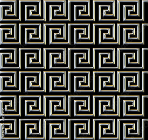 repeating maze like design metal tube