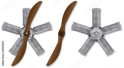 old propeller with engine