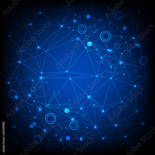 Abstract technological background with various elements