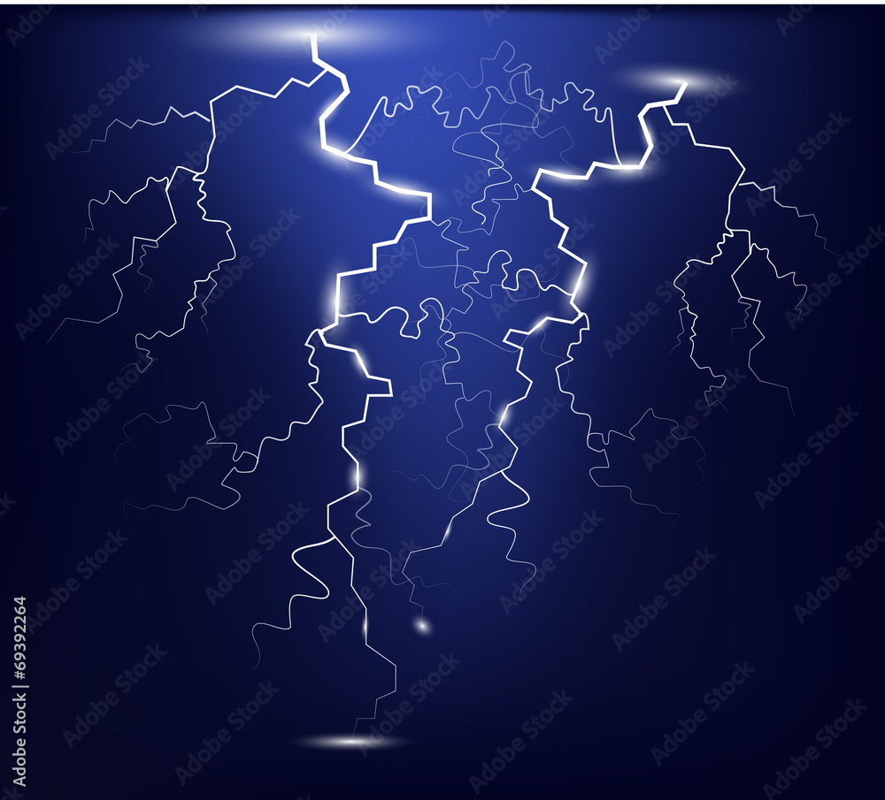 Thunderstorm, lightening vector