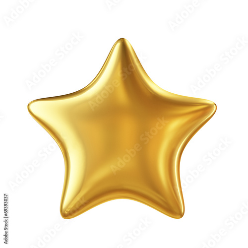 golden star isolated on white background