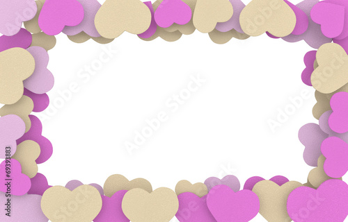 beige, pink and purple soap hearts frame © m3ron