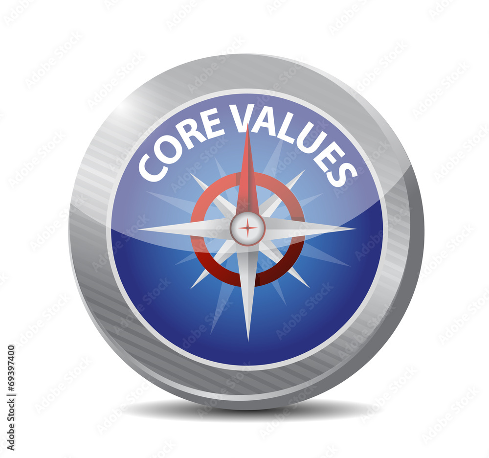 core values compass illustration design core values compass illustration design