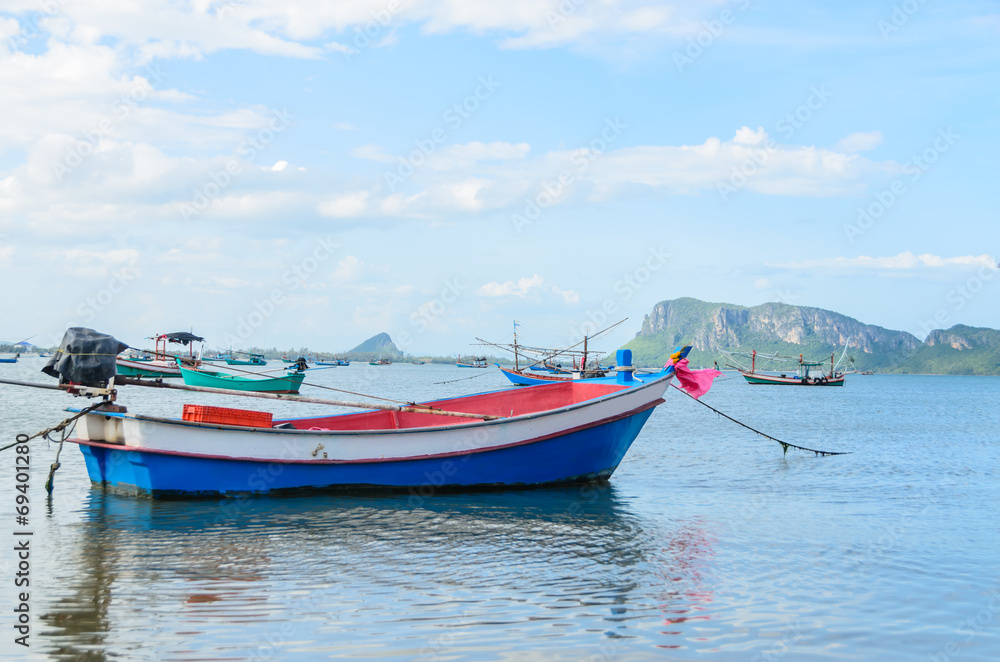 Small fishing boats in the beach