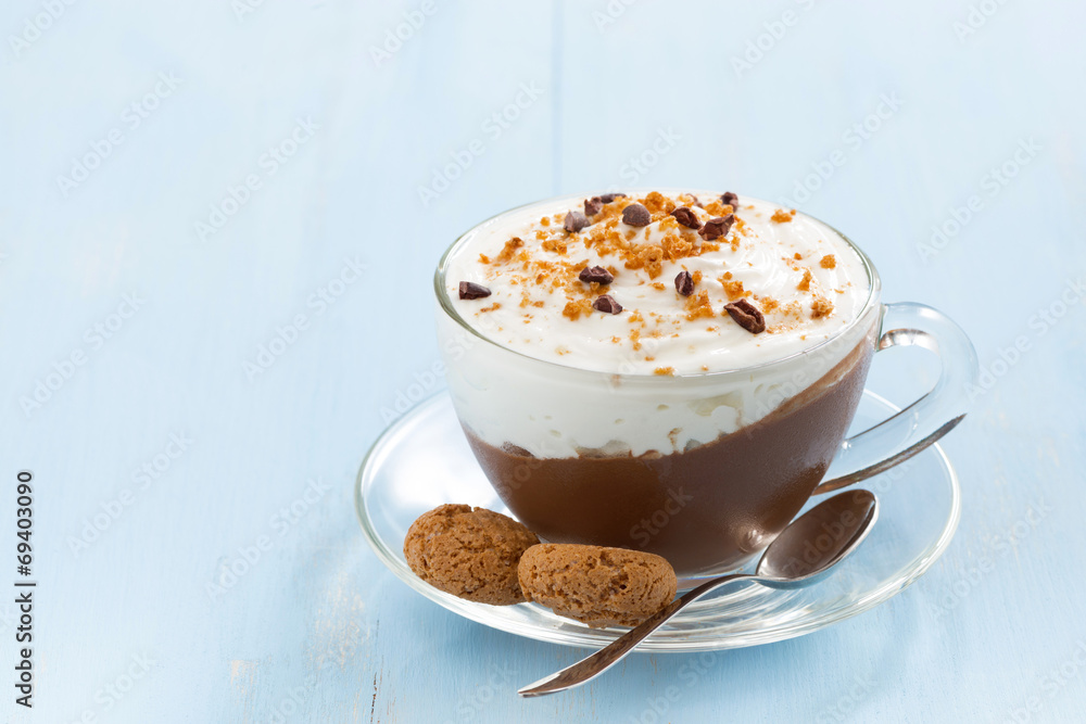 chocolate dessert with cream and amaretti chocolate dessert with cream and amaretti
