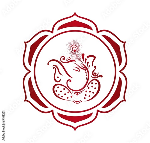 Ganesha, Hindu wedding card, royal Rajasthan, India