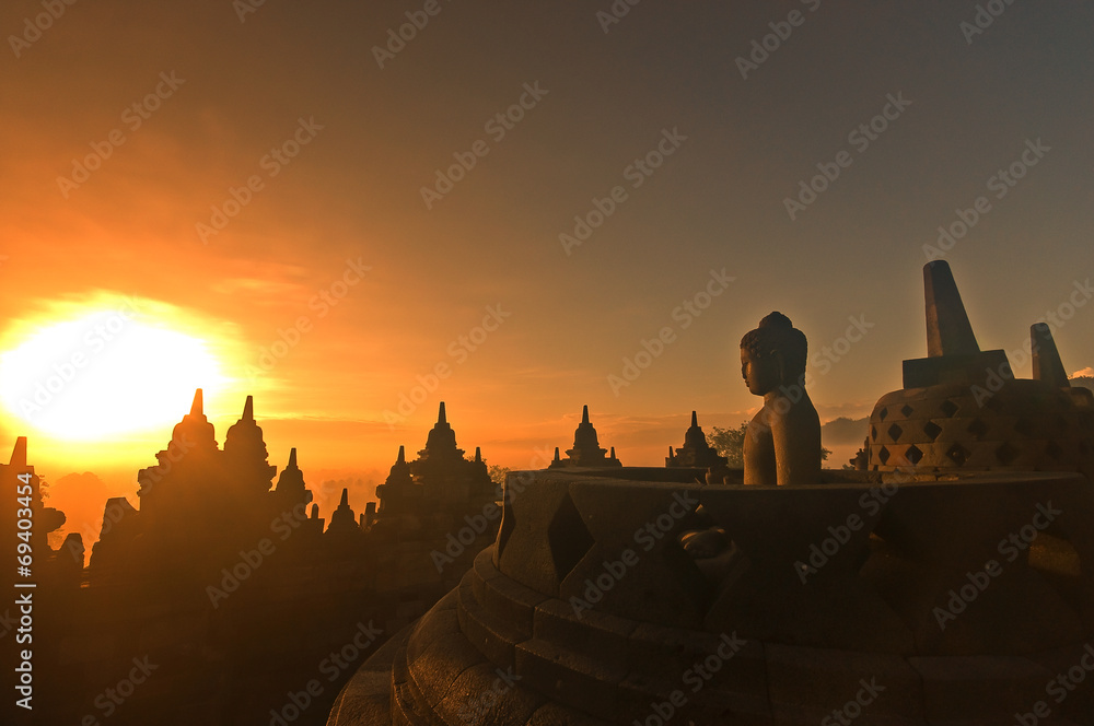 Borobudur on sunrise